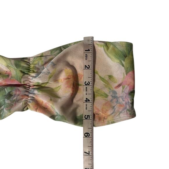 American Apparel Pink Floral Flamingo Bikini Top - Picture 6 of 6